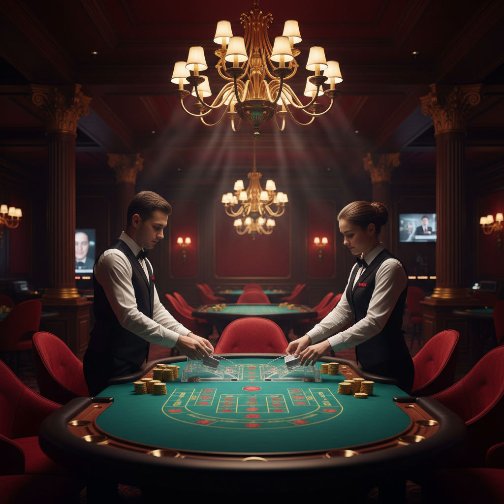 실시간 라이브 바카라 테이블 게임 화면